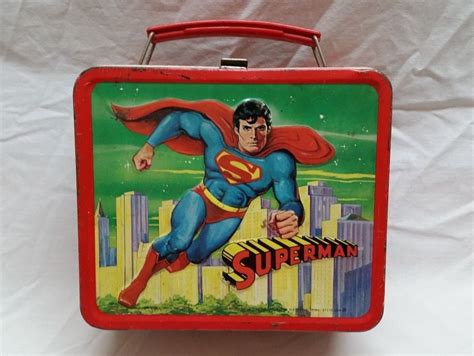 1978 metal superman lunch box|Superman backpack and lunch bag.